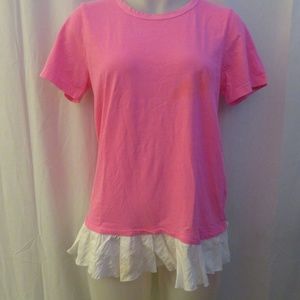 CLU TOO LAYERED HOT PINK T-SHIRT SIZE S
